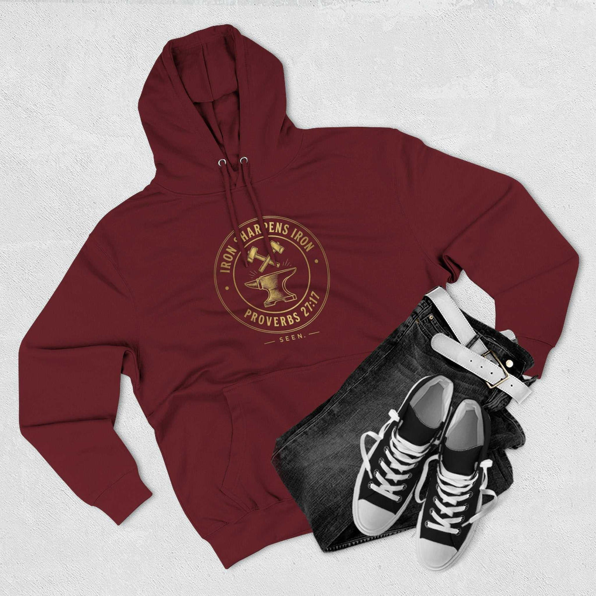 Iron Sharpens Iron Hoodie — SEEN. Brotherhood | Wear Your Worship