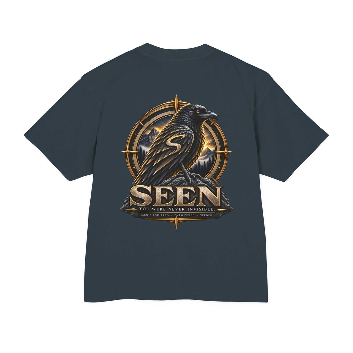 Raven Compass Tee — Front & Back SEEN. Graphic