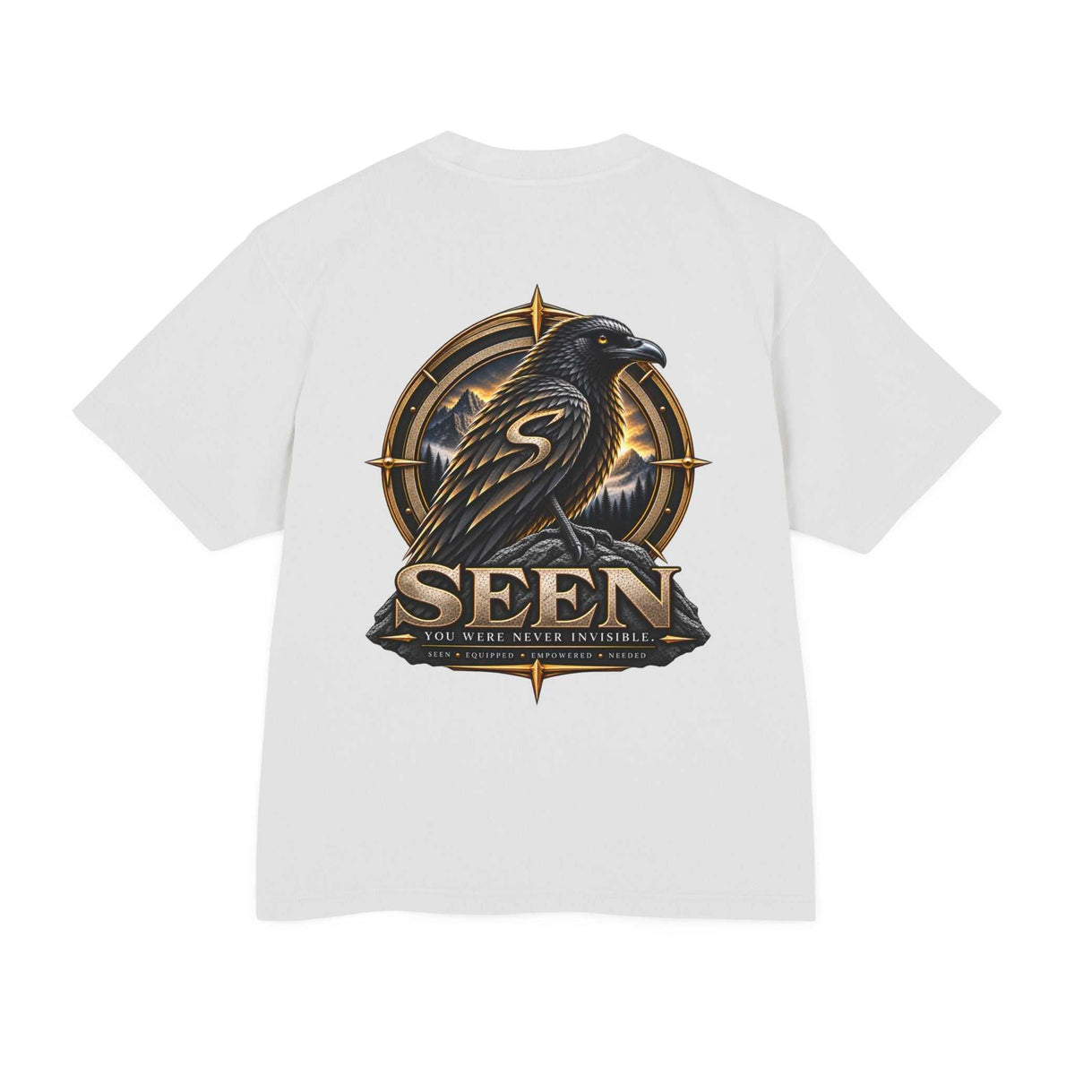 Raven Compass Tee — Front & Back SEEN. Graphic