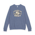 Blue Franklin Brown vintage crewneck sweatshirt with dog graphic and 'Franklin Brown' text, soft French terry material, size medium SKU: 31114469590385615068