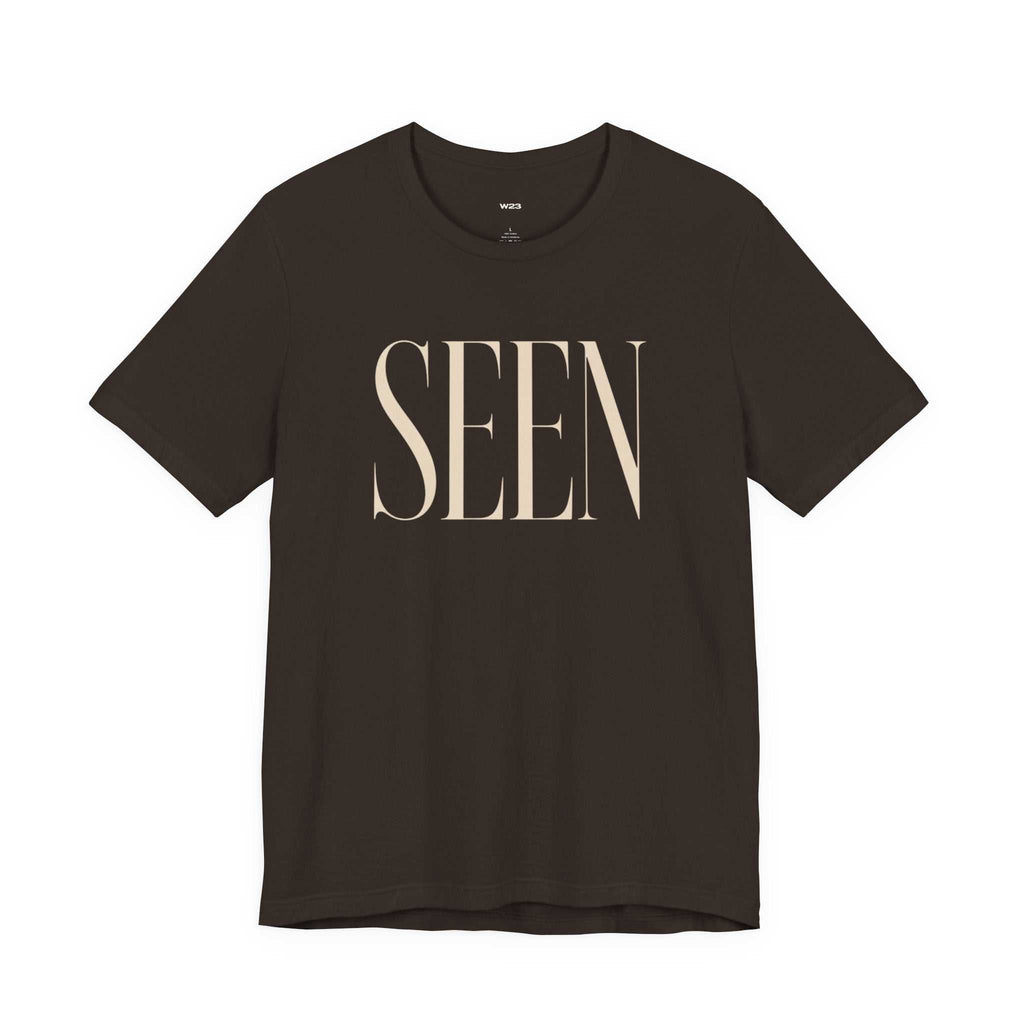 SEEN Premium Graphic Tee | Minimalist Luxury Streetwear Shirt | Identity & Self Worth Apparel