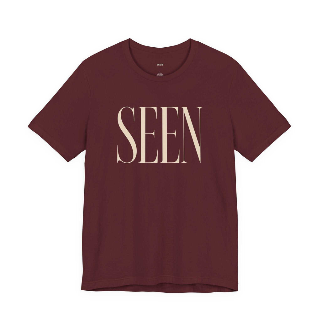 SEEN Premium Graphic Tee | Minimalist Luxury Streetwear Shirt | Identity & Self Worth Apparel