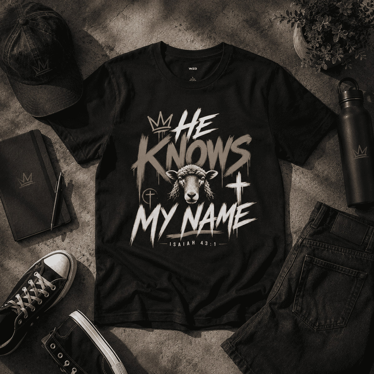 He Knows My Name Tee — Isaiah 43:1 | SEEN Movement Faith Apparel