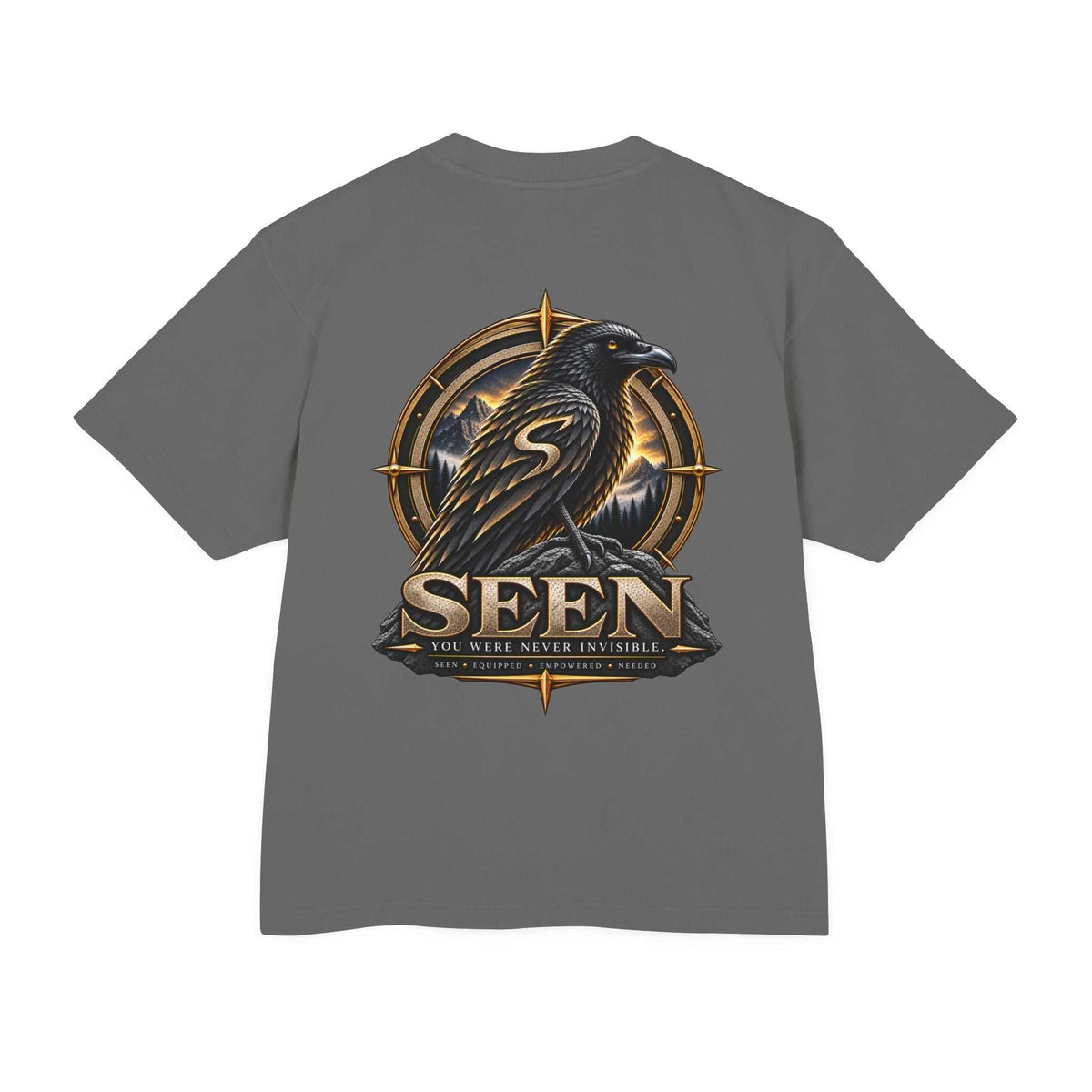 Raven Compass Tee — Front & Back SEEN. Graphic