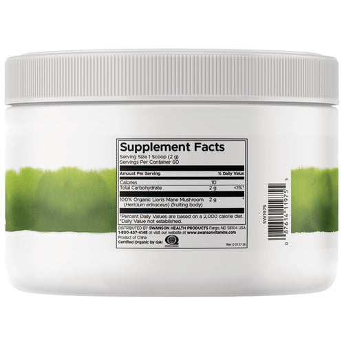 100% Organic Lion's Mane Mushroom Powder