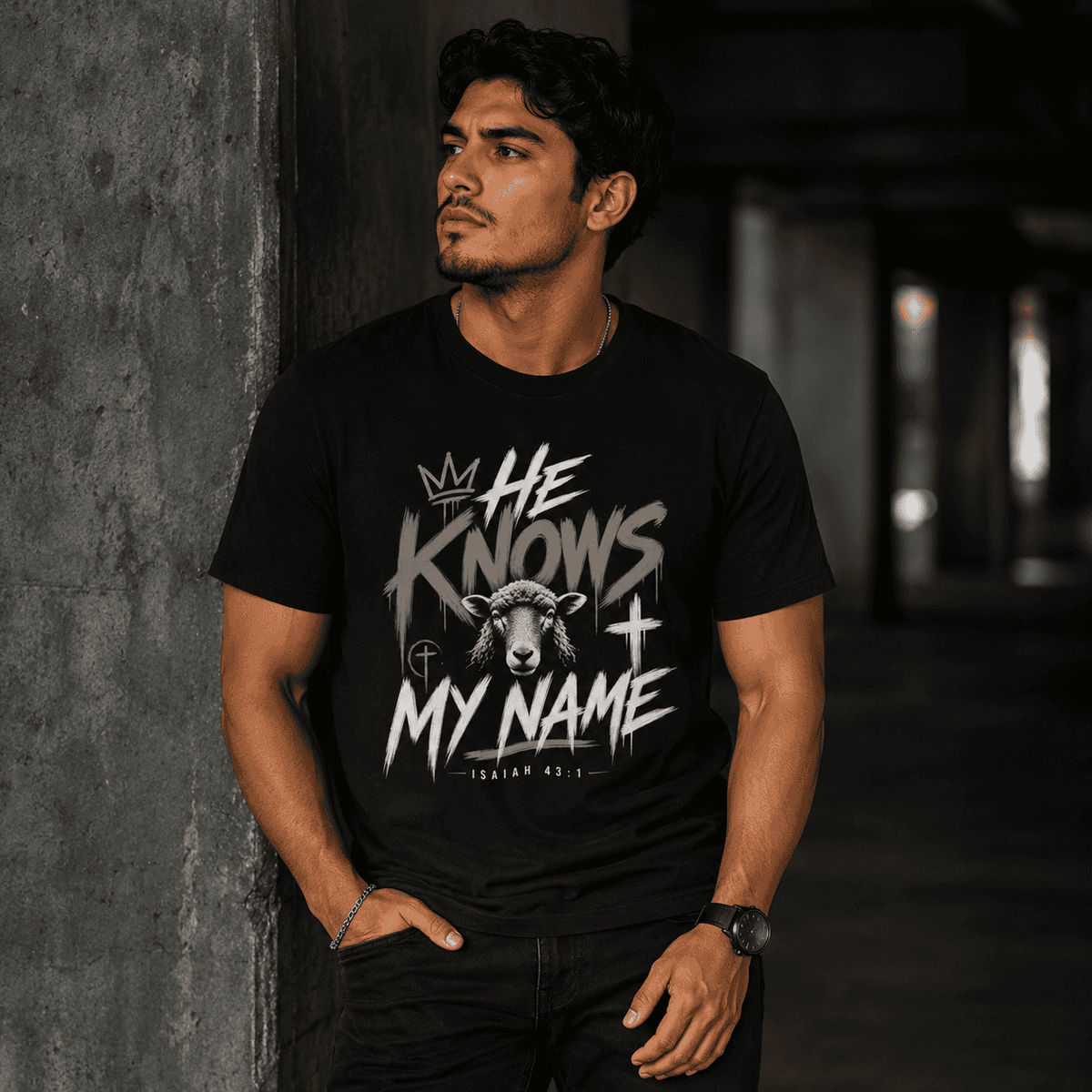 He Knows My Name Tee — Isaiah 43:1 | SEEN Movement Faith Apparel