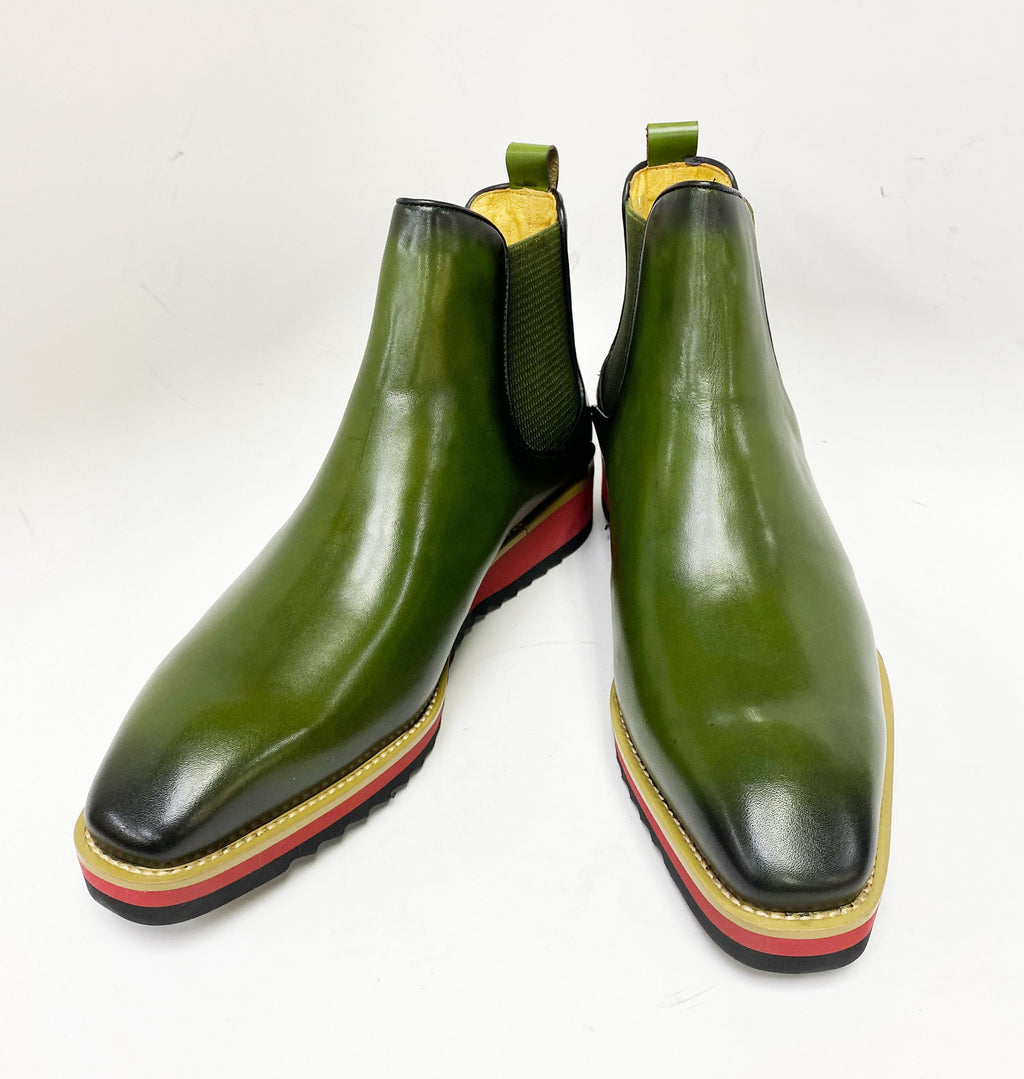 Carrucci Calfskin Boot - Olive
