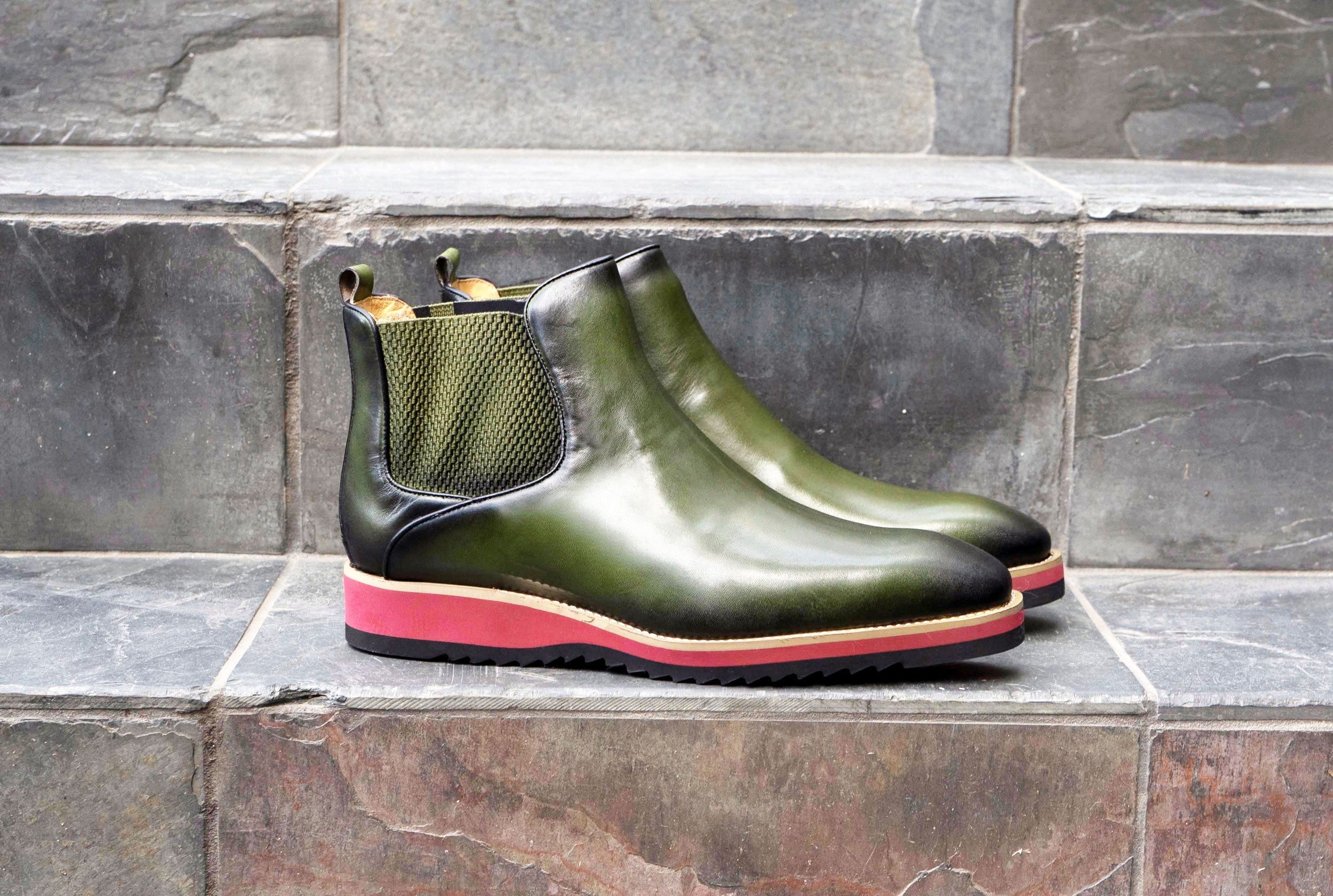 Carrucci Calfskin Boot - Olive