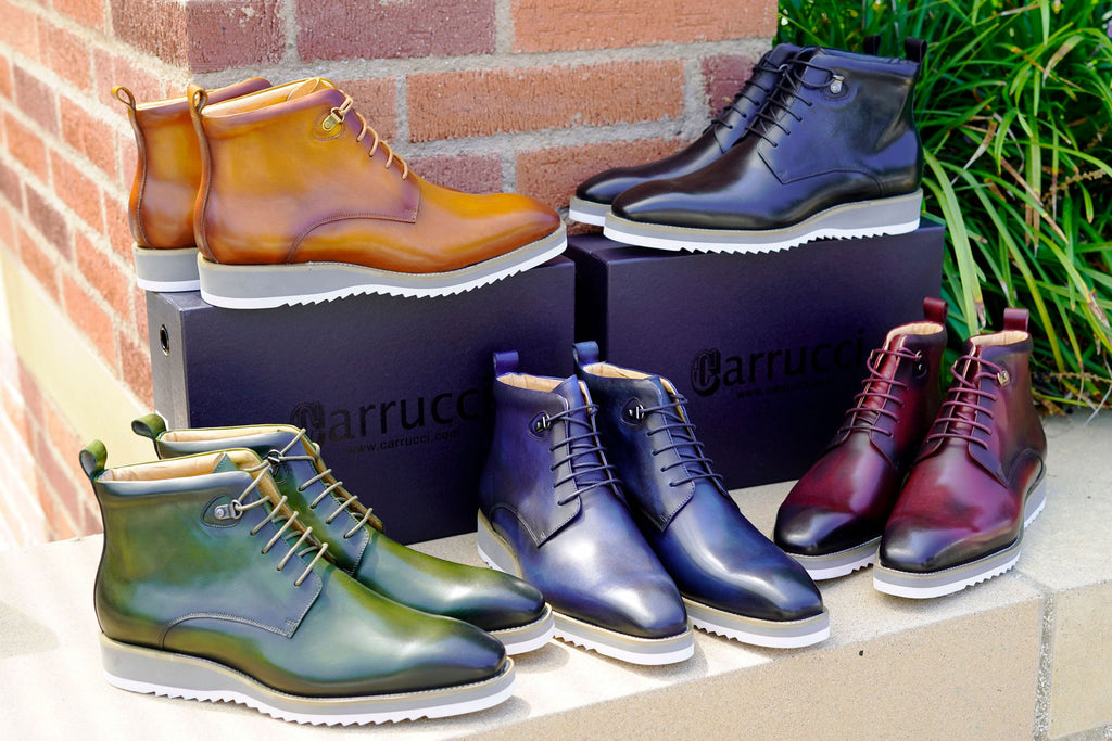 Maurice Burnished Calfskin Boot - Burgundy