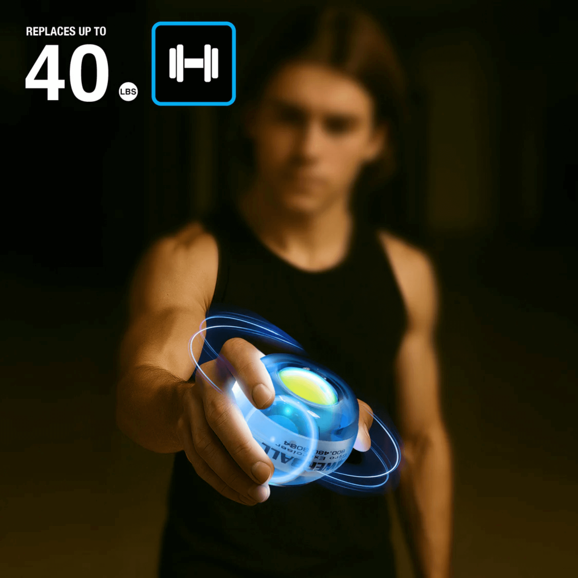 DFX Powerball Blue Gyro Exerciser with Powerdock