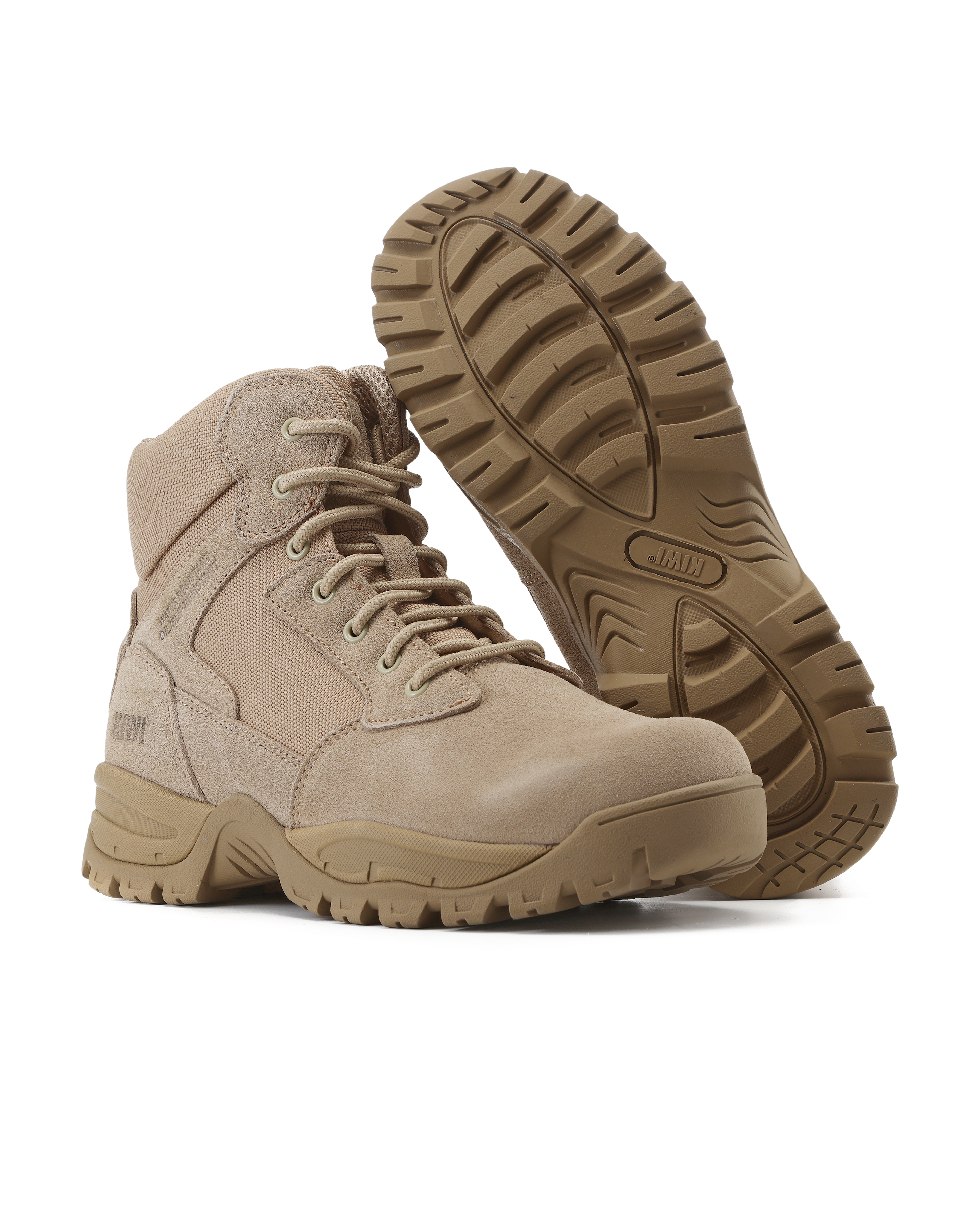 Kiwi Rugged Sand Suede Mid-Cut 6" Zipped Water Resistant Tactical Boots [63000]
