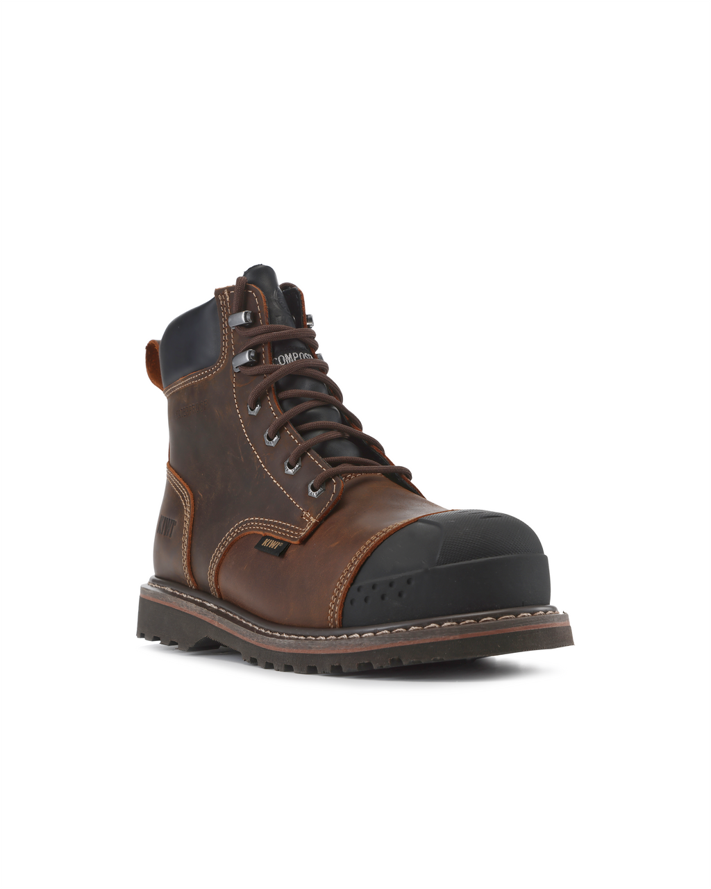 Kiwi Premium Brown Crazy Horse 6" Composite Toe Waterproof Cap-Toe Work Boots [69100]