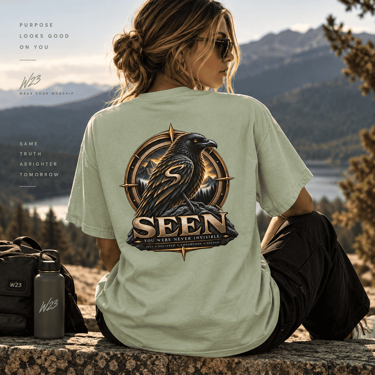Raven Compass Tee — Front & Back SEEN. Graphic