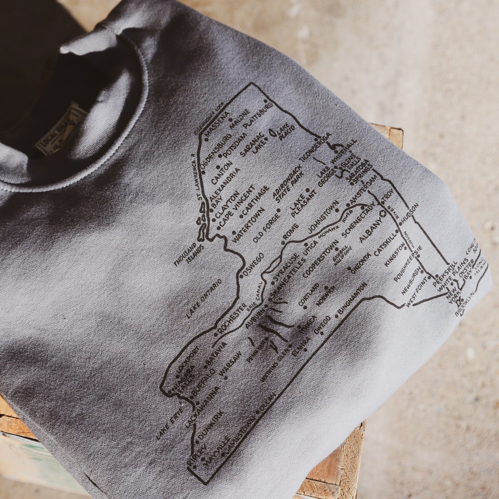 New York State Map Sweatshirt  - USA Made