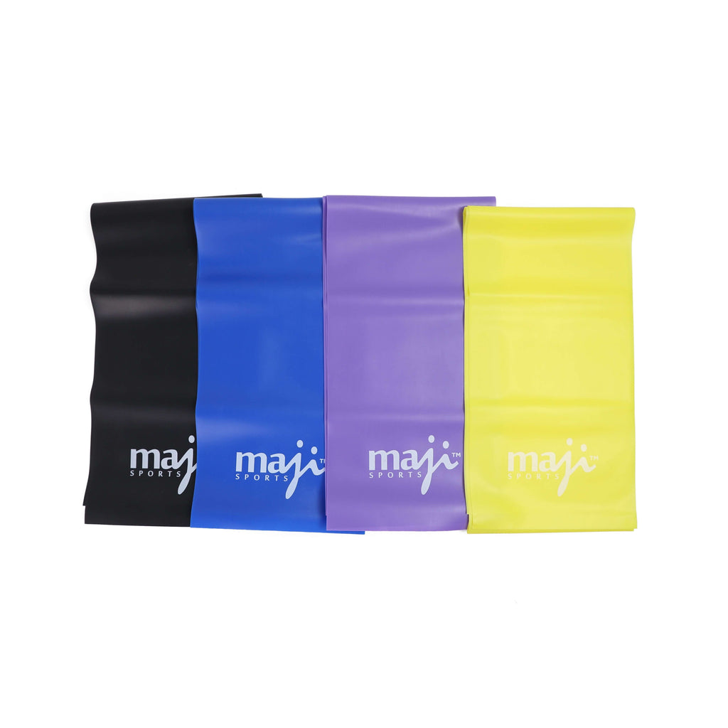 Maji Sports Full Body Exercise and Stretch Bands - Variable Resistance 4 Pack