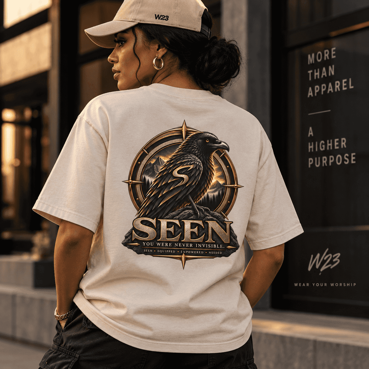Raven Compass Tee — Front & Back SEEN. Graphic