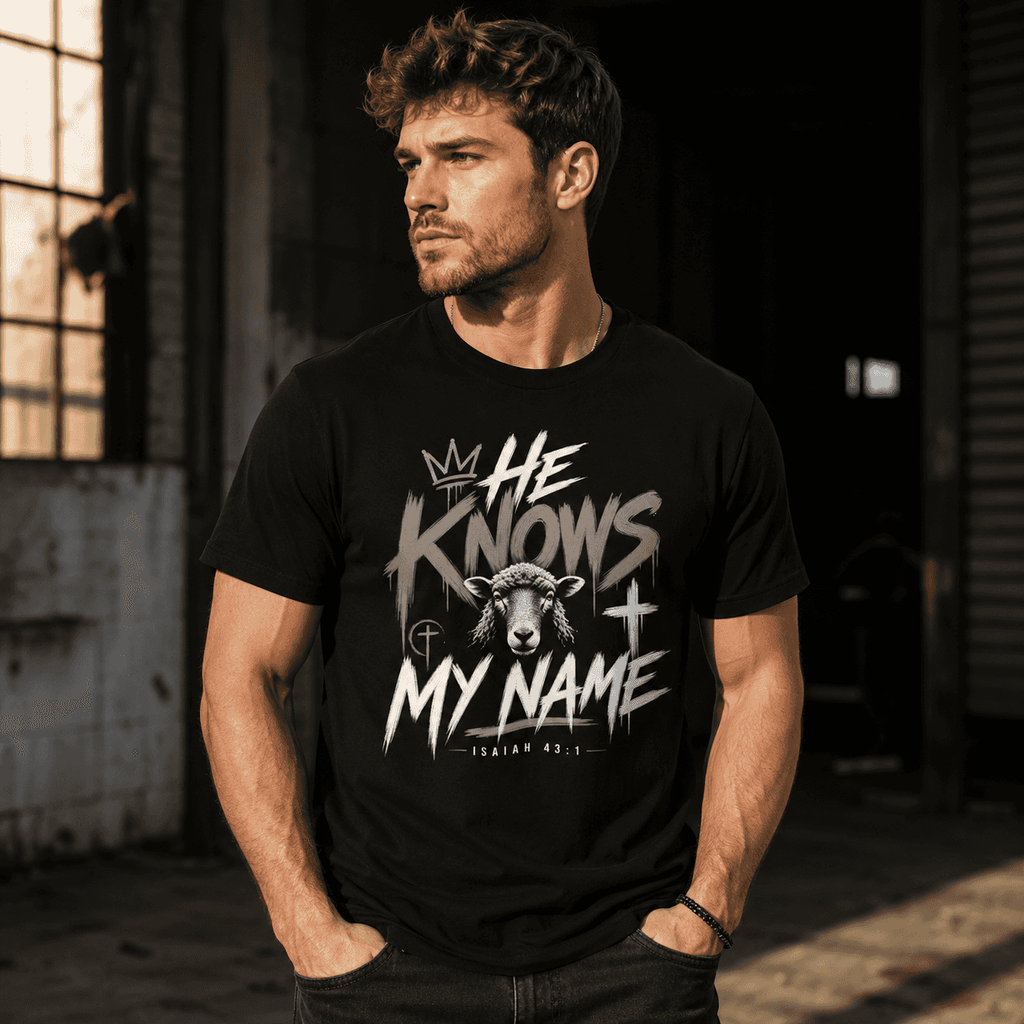 He Knows My Name Tee — Isaiah 43:1 | SEEN Movement Faith Apparel