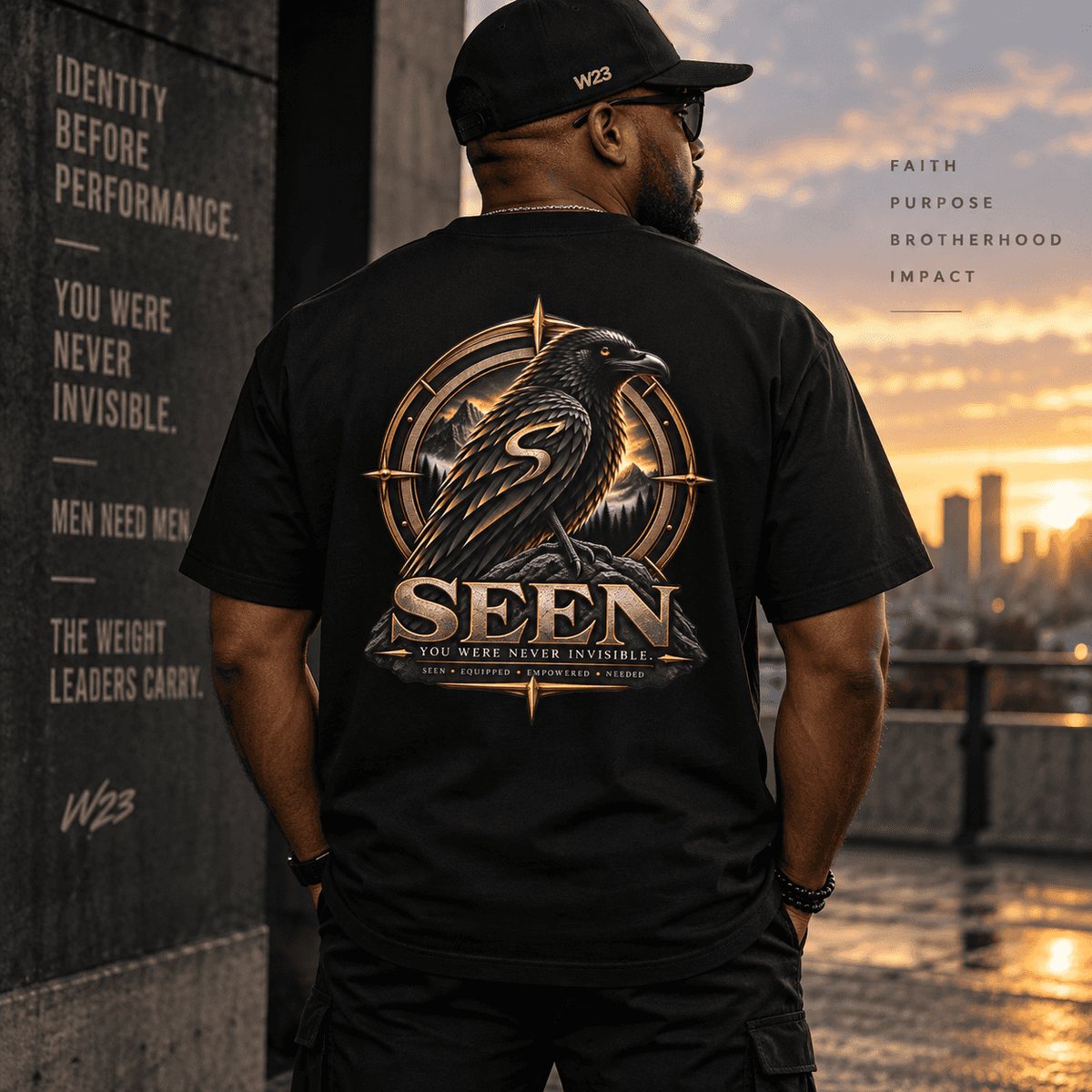 Raven Compass Tee — Front & Back SEEN. Graphic