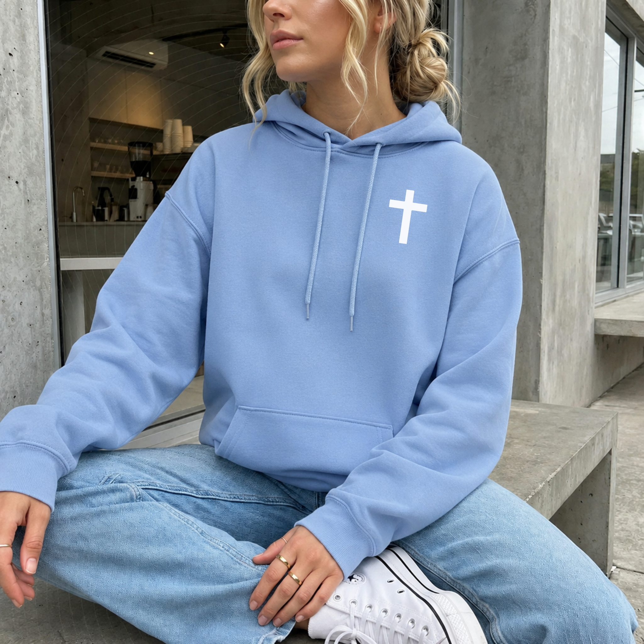 Saved By His Grace Premium Christian Hoodie