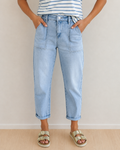 Calla High Rise Relaxed Patch Pocket Jeans