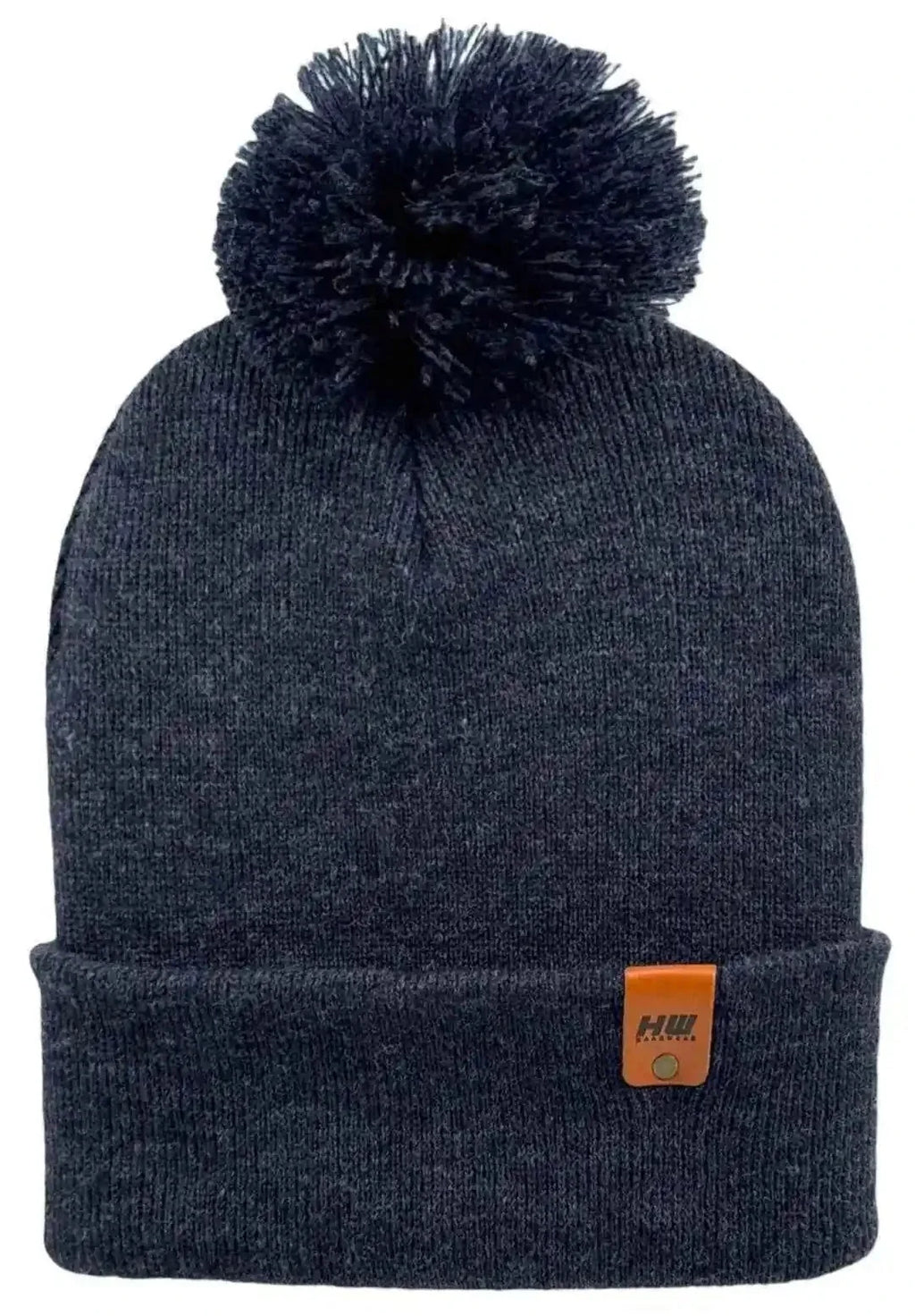 Classic Cuffed Pom Pom Beanie, Denim Blue