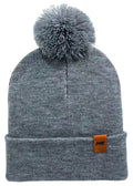 Classic Cuffed Pom Pom Beanie, Koala Gray