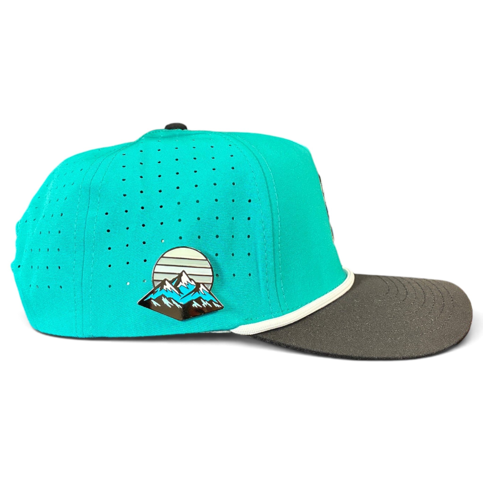 Mountain Moonrise Golf Hat | Snapback Cap | Built-in Magnetic Ball Marker Holder + Marker Included | Adjustable