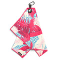 Elephant Meets Flamingo Golf Towel | 24” x 16” Microfiber Towel | Magnetic Clip & Carabiner | Premium Golf Accessory