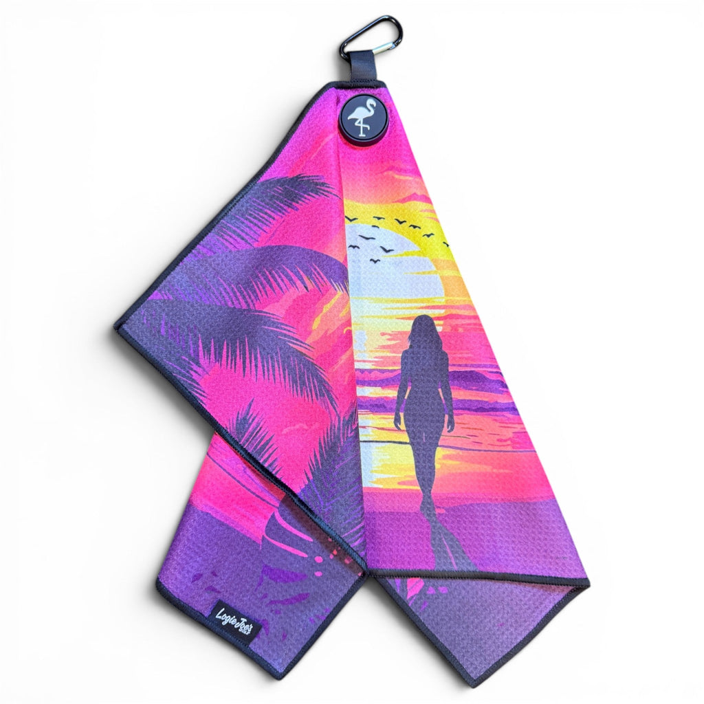 Endless Summer Golf Towel | 24” x 16” Microfiber Towel | Magnetic Clip & Carabiner | Premium Golf Accessory