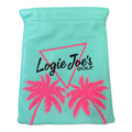 Logie Joe’s Golf Valuables Pouch | Embroidered Golf Accessory Bag for Phone, Wallet, Keys & Personal Items | Teal & Pink