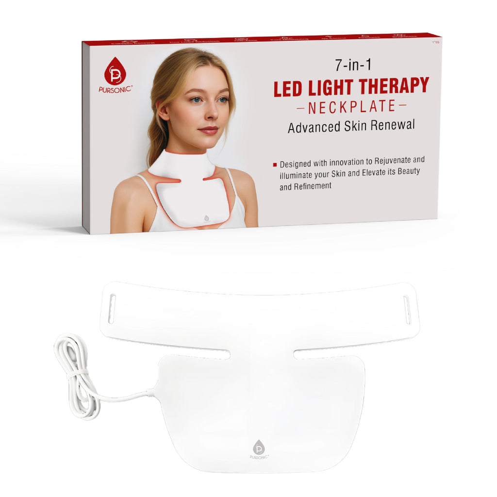 Pursonic LED Light Therapy Neckplate – Rejuvenate Your Neck & Décolleté