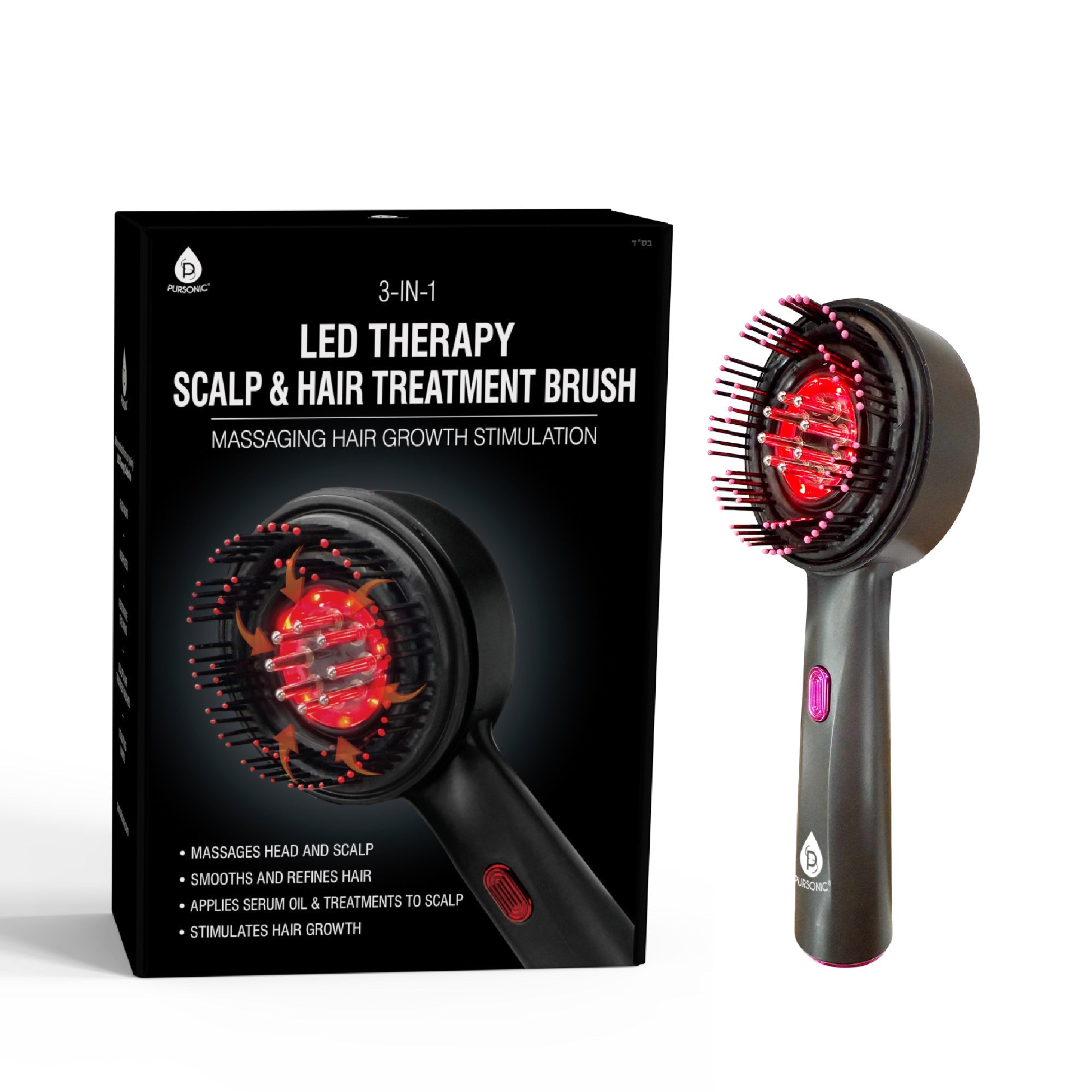 Hair Wellness Duo: Hot Air Blower Brush & Pursonic 3-in-1 LED Therapy Scalp Brush