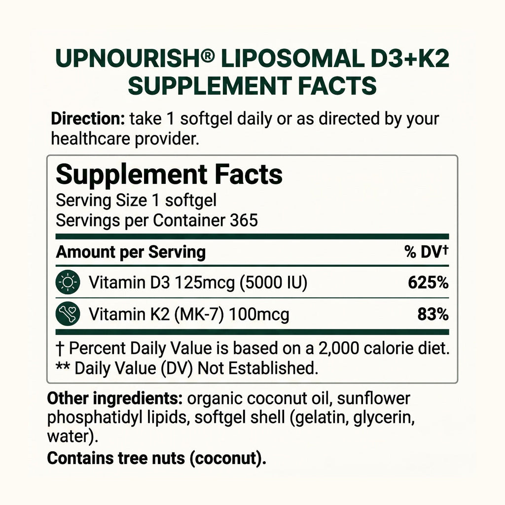 Liposomal Vitamin D3 5000IU K2 MK7 100 mcg