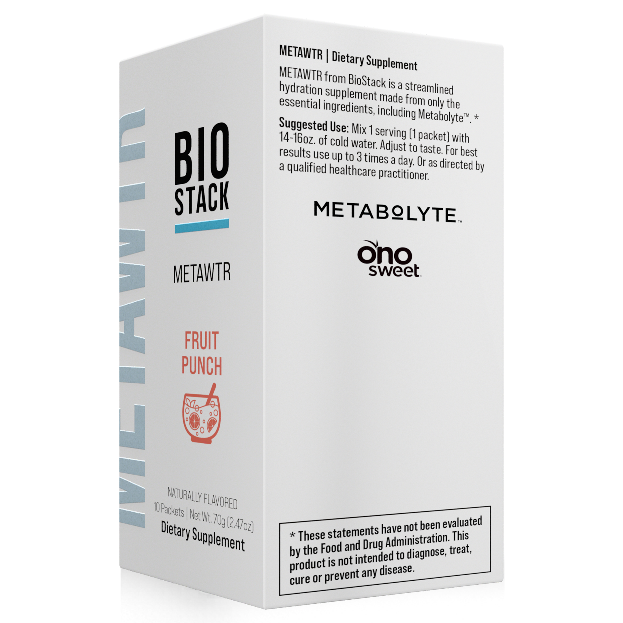 MetaWTR Hydration Fruit Punch - 10 Stick Pack