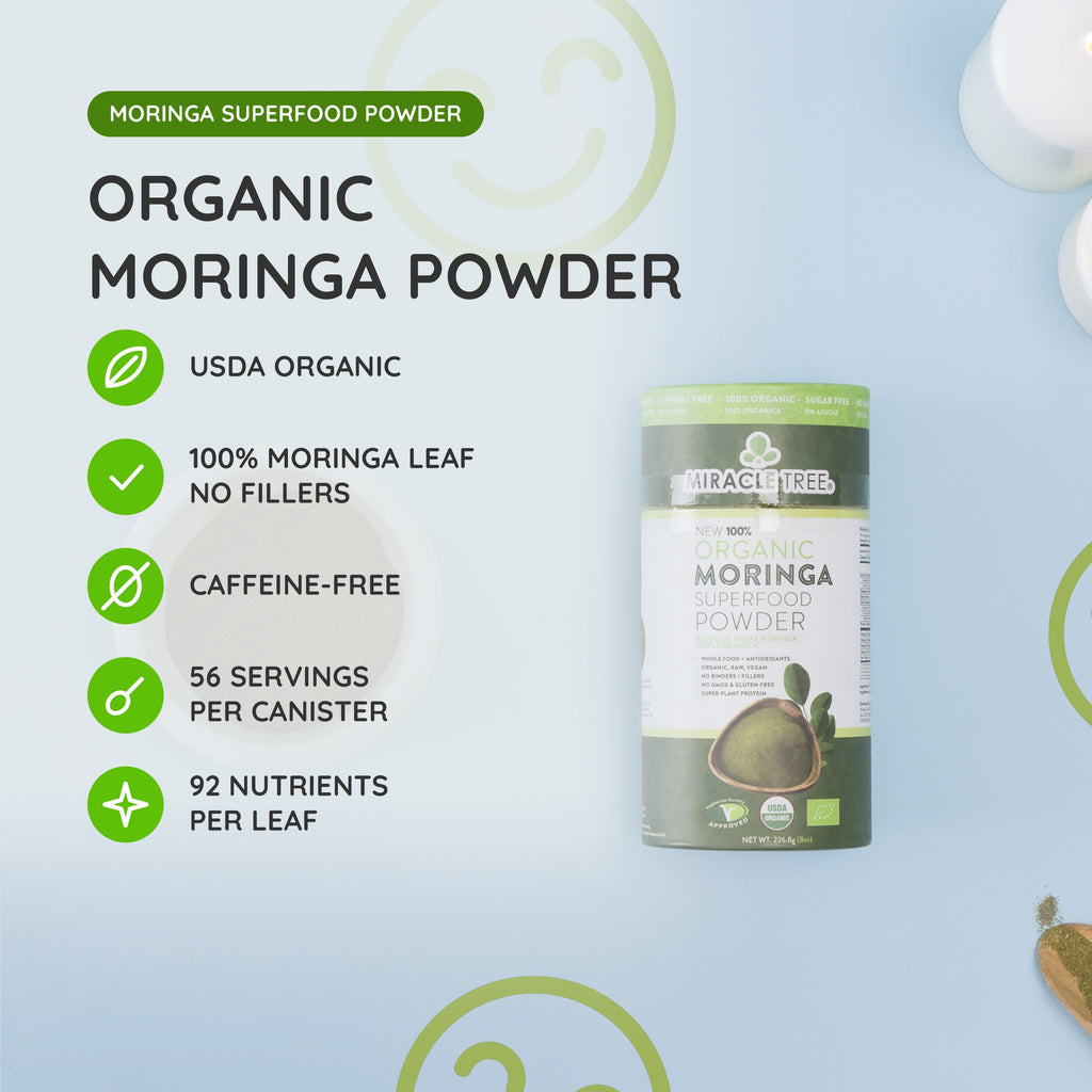 Organic Moringa Powder - 8oz Canister
