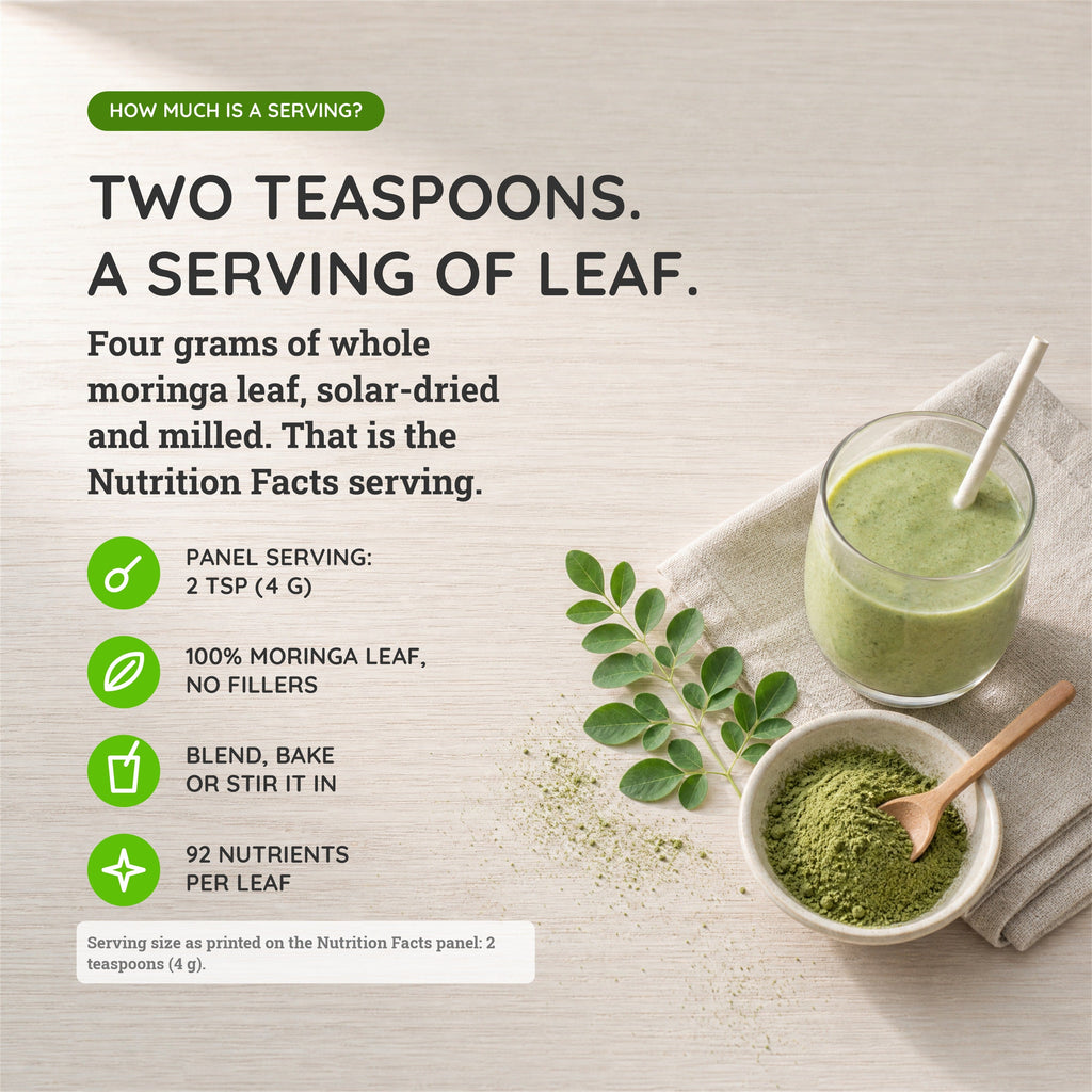Organic Moringa Powder - 16oz Pouch