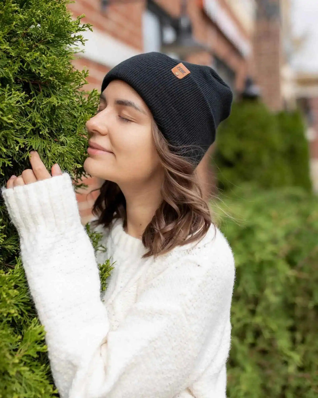 Patented H Stitch Cuffed Beanie, Charcoal Black