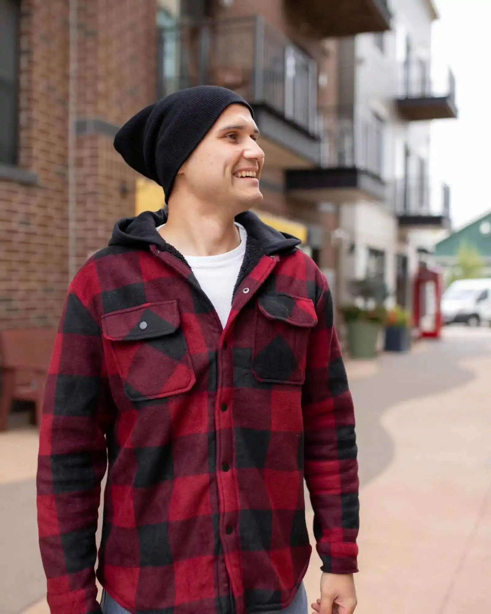 Patented H Stitch Cuffed Beanie, Midnight Black