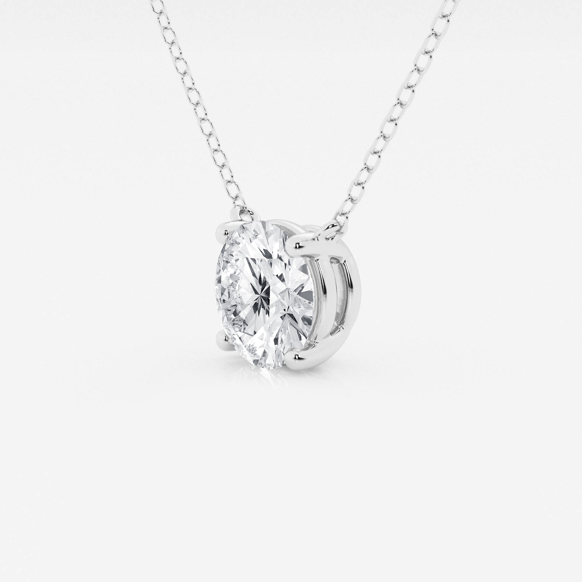 3.00 ct Lab Grown Round Diamond Floating Solitaire Pendant in 14K White or Yellow Gold – AGI Certified