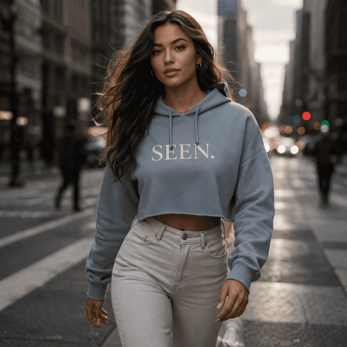 SEEN. Cropped Hoodie – Faith-Inspired Minimal Streetwear