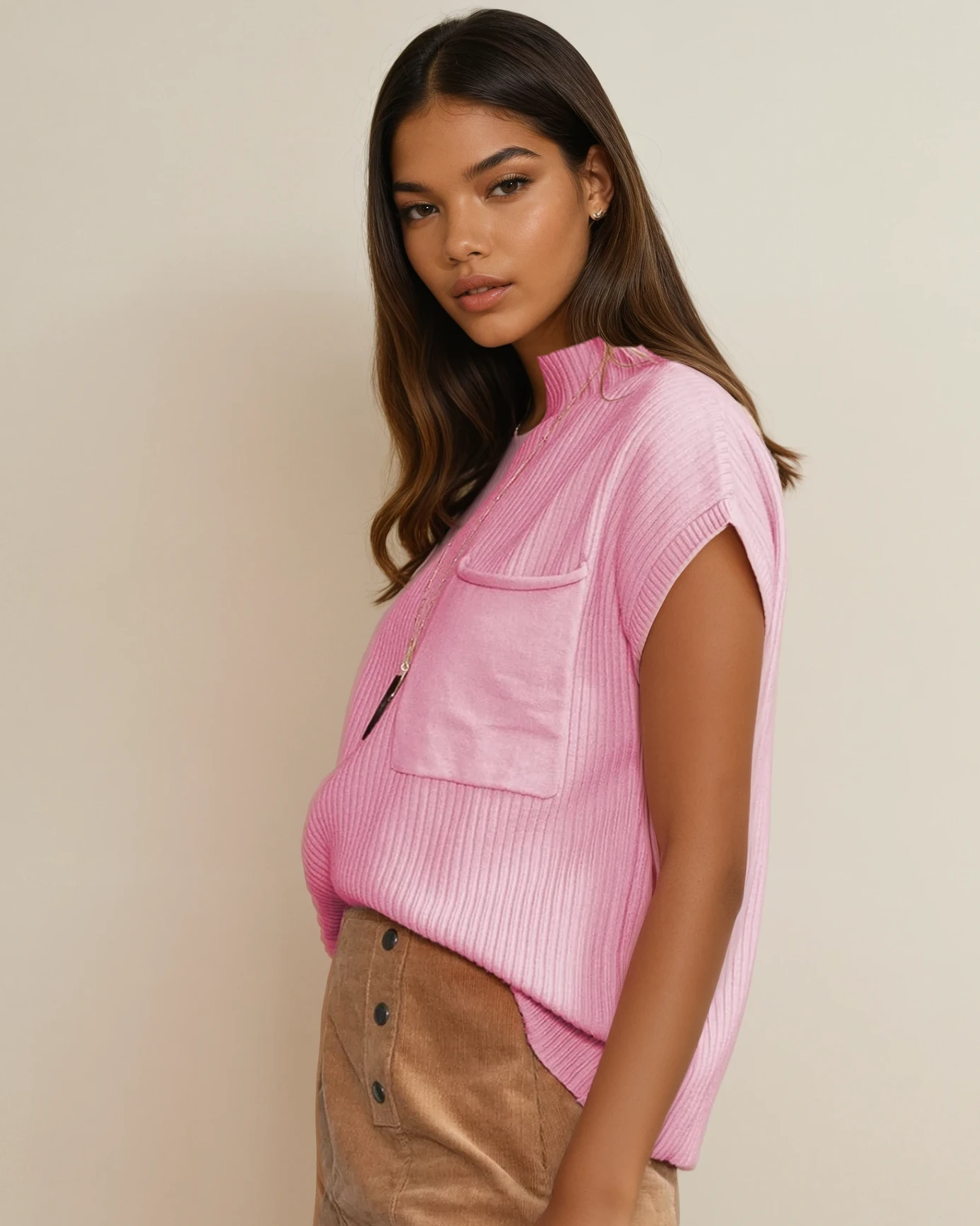 Ayla Short Sleeve Sweater - Pink