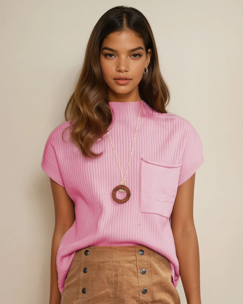 Ayla Short Sleeve Sweater - Pink