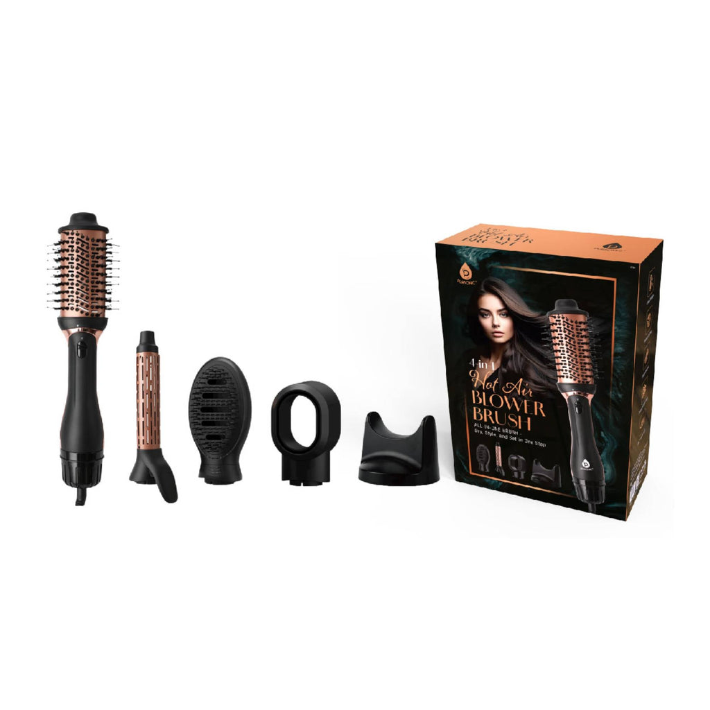 Hair Wellness Duo: Hot Air Blower Brush & Pursonic 3-in-1 LED Therapy Scalp Brush