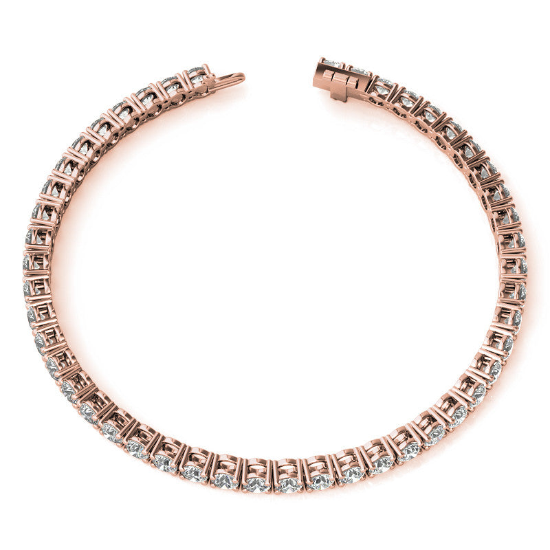 6ctw Created White Sapphire Tennis Bracelet - 3mm Stones - 14K Gold Overlay in White, Yellow or Rose Gold