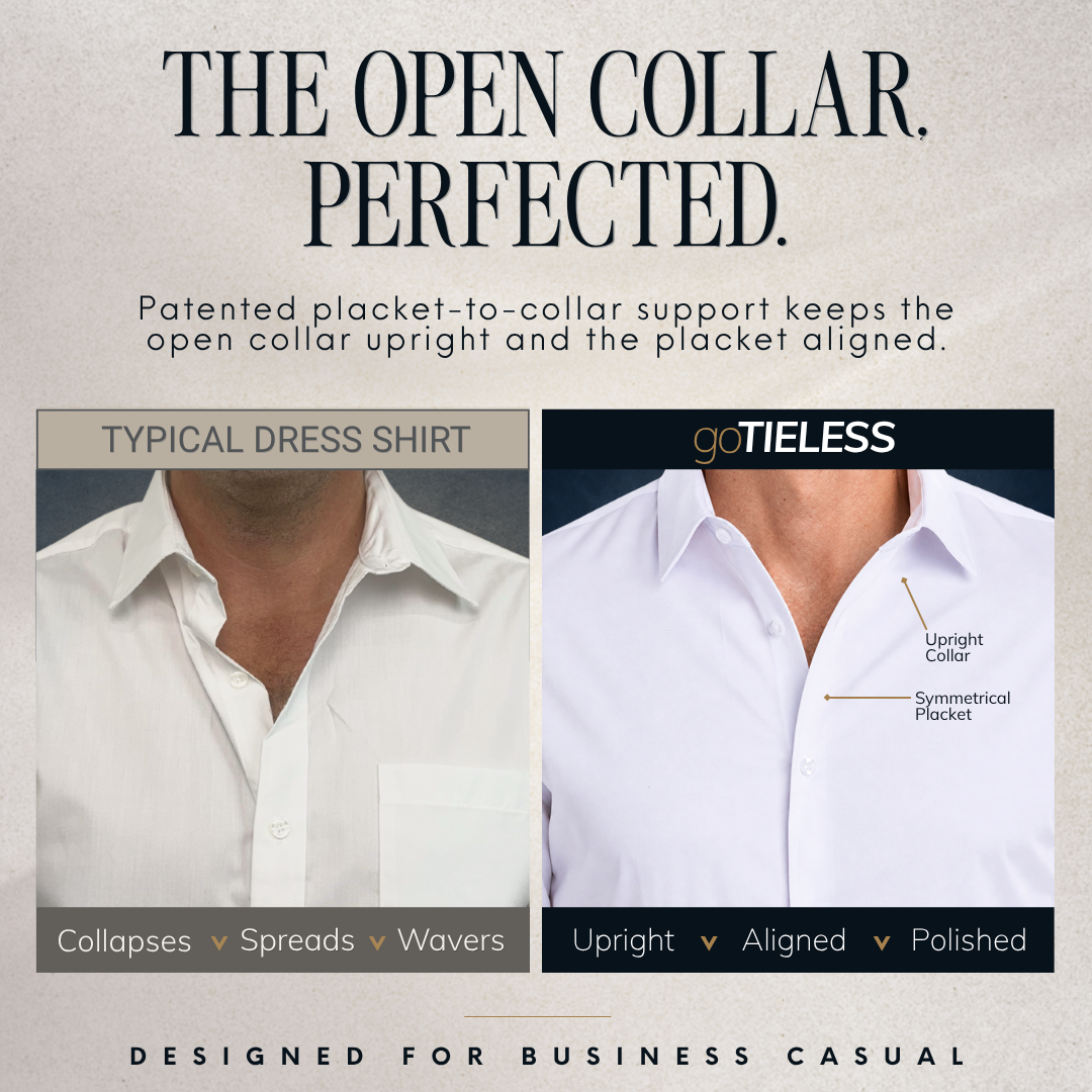 goTIELESS Ultimate Dress Shirt (Navy Polk-a-Dot)