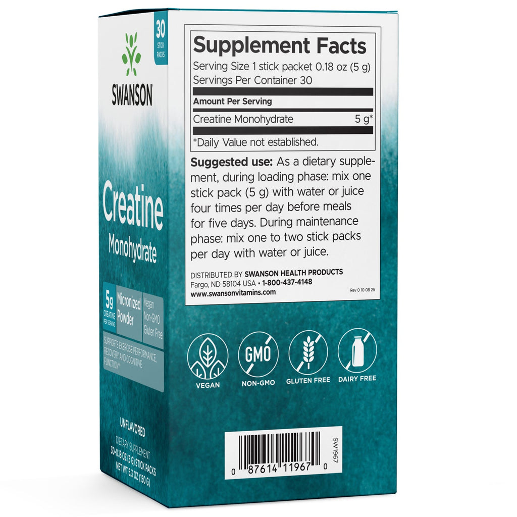 Creatine Monohydrate Stick Packs - Unflavored