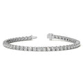 6ctw Created White Sapphire Tennis Bracelet - 3mm Stones - 14K Gold Overlay in White, Yellow or Rose Gold