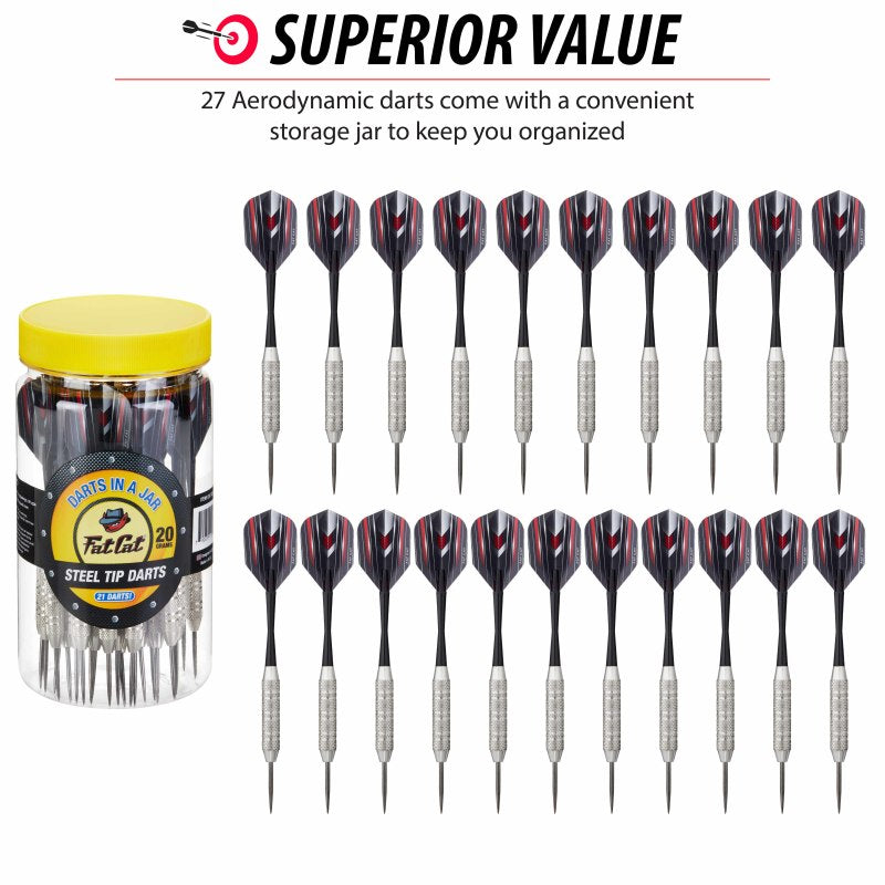 Fat Cat Darts in a Jar Steel Tip 20 Grams 27 Count
