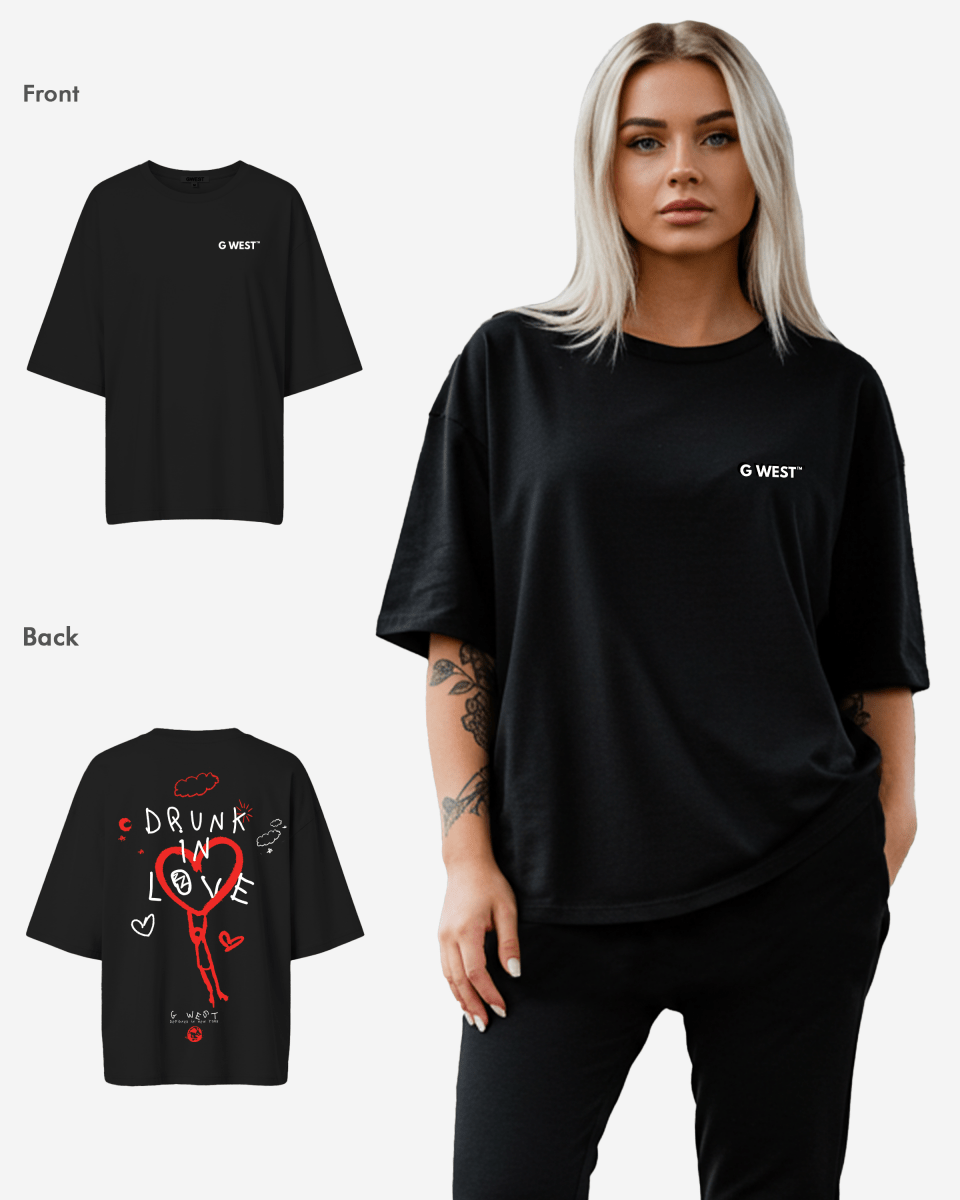 G West Womens Oversized Drunk In Love Tee