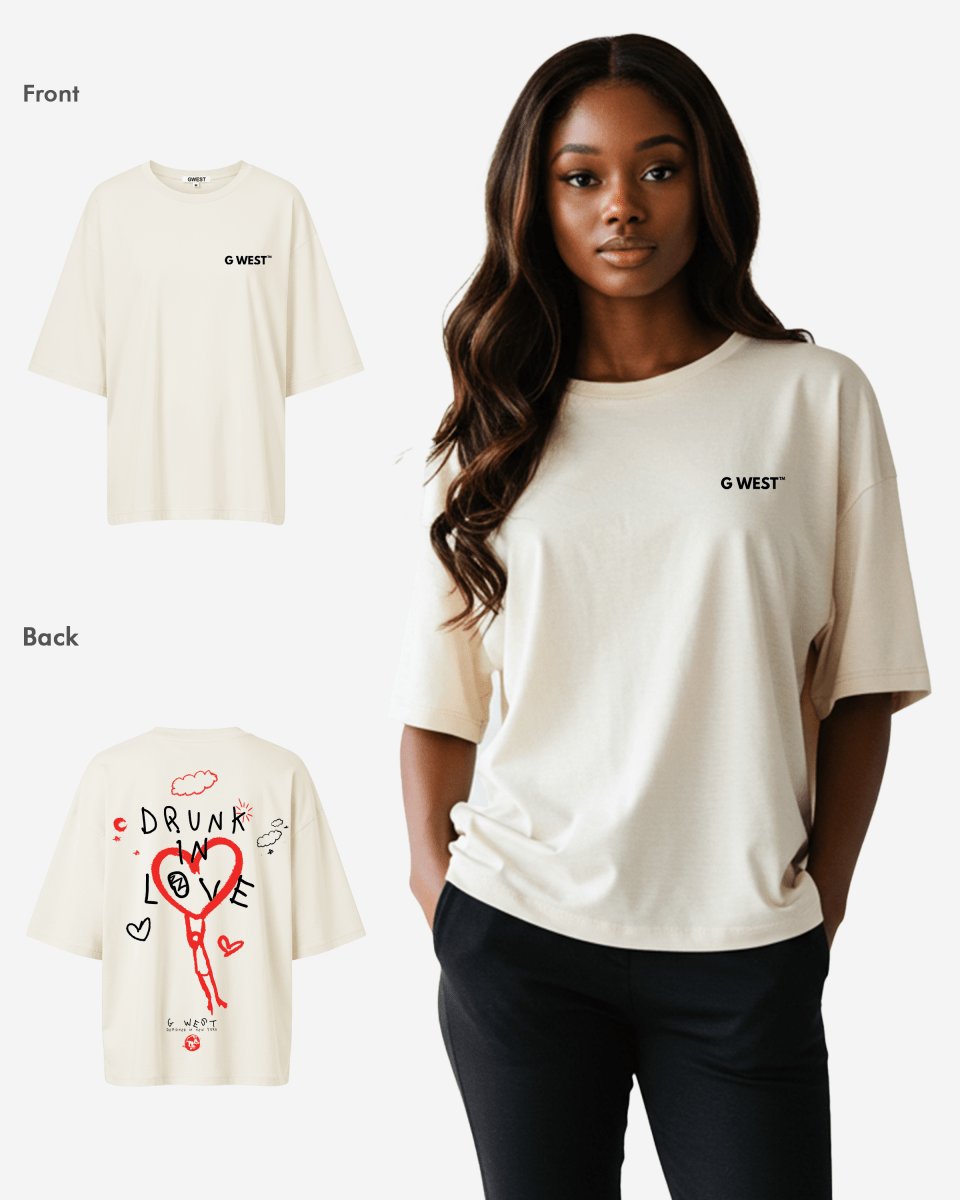 G West Womens Oversized Drunk In Love Tee